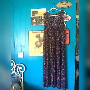 Forever21 1x Black Floral Paisley open front dress